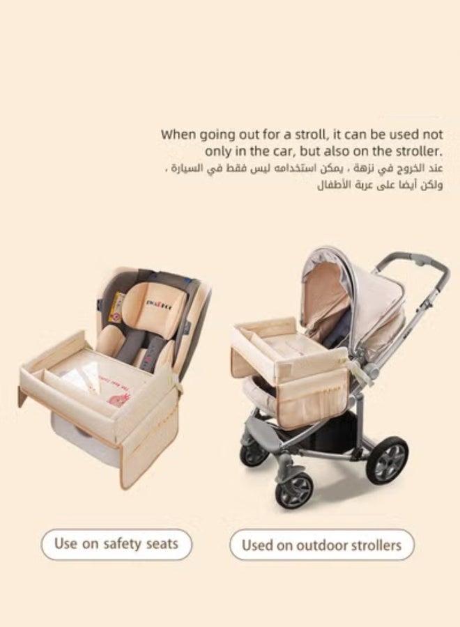 ميكسد صينية سفر للأطفال للسيارة، صينية مقعد السيارة، ضرورية لرحلات الطريق، طاولة للمقعد مزودة بجيوب شبكية، منظم مكتب للسيارة، إكسسوارات السيارة، قابلة للطي ومضادة للماء - Image 4